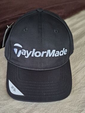 TaylorMade Black Cap with White Embroidered Logo